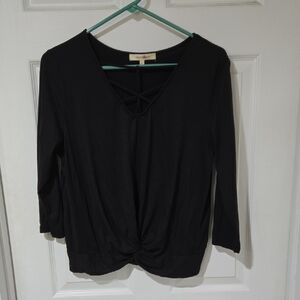 Wishful Park Black Twist Front Blouse